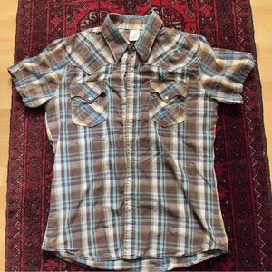 True Religion Y2K Button Up Tee Shirt Mens XL